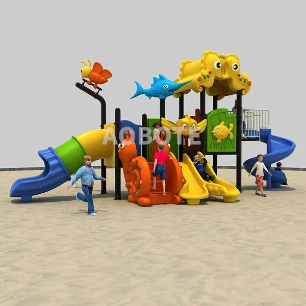 outdoor playground plastic slide